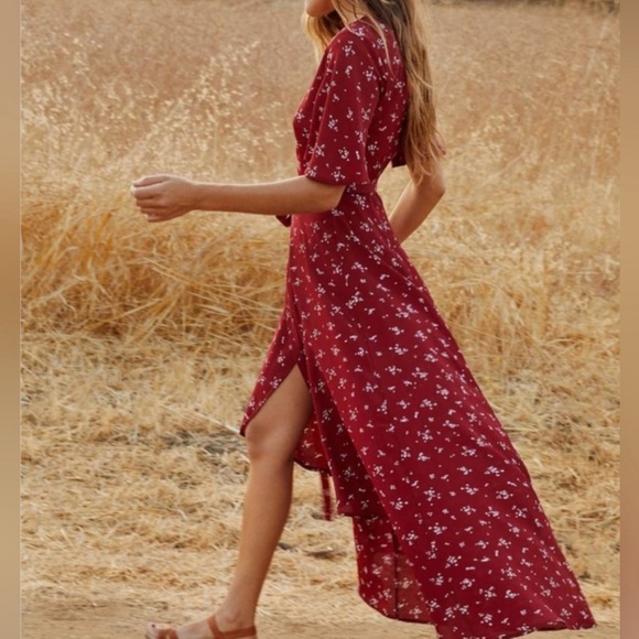 Christy Dawn Dresses & Skirts - Christy Dawn red micro floral dress | L
